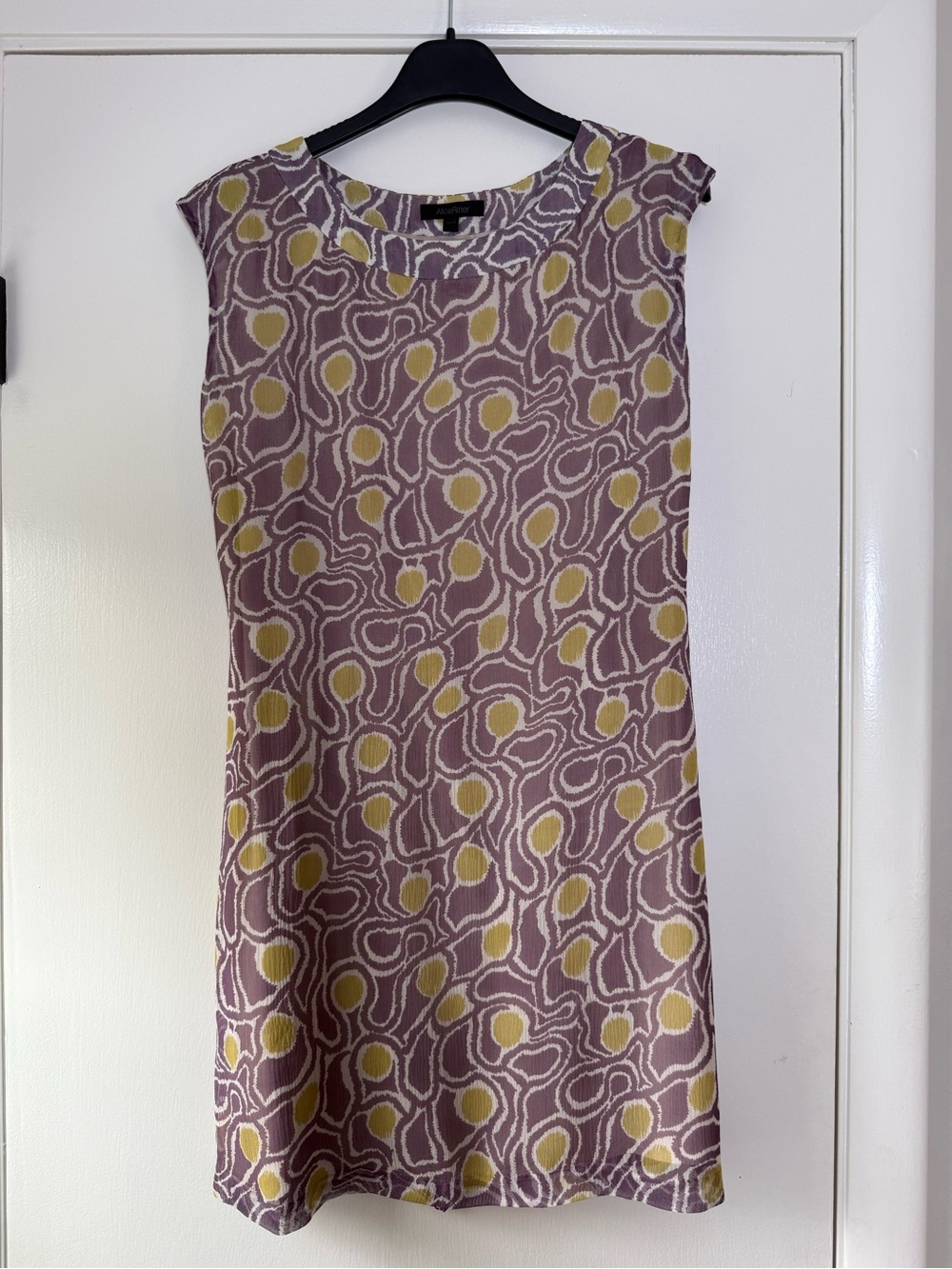 Alice Ritter 100% Silk Dress Tie Waist Flowy Gauzy Garden Party Soft Girl Purple